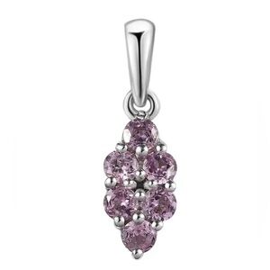 NWT Purple Spinel Elongated Pendant in Platinum Over Sterling Silver 0.70 ctw